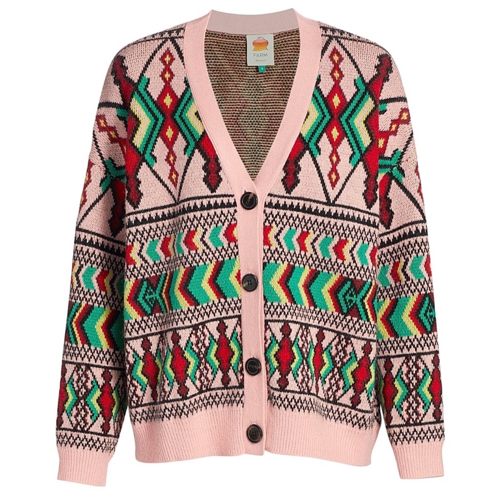 Farm Rio Geometric Knit Cardigan